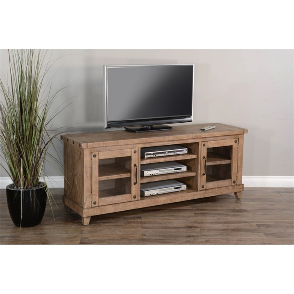 Sunny Designs Vivian 64 quotTraditional Mahogany Media Console in Raisin/Brown   Rustic   Entertainment Centers And Tv Stands   by Homesquare  Houzz