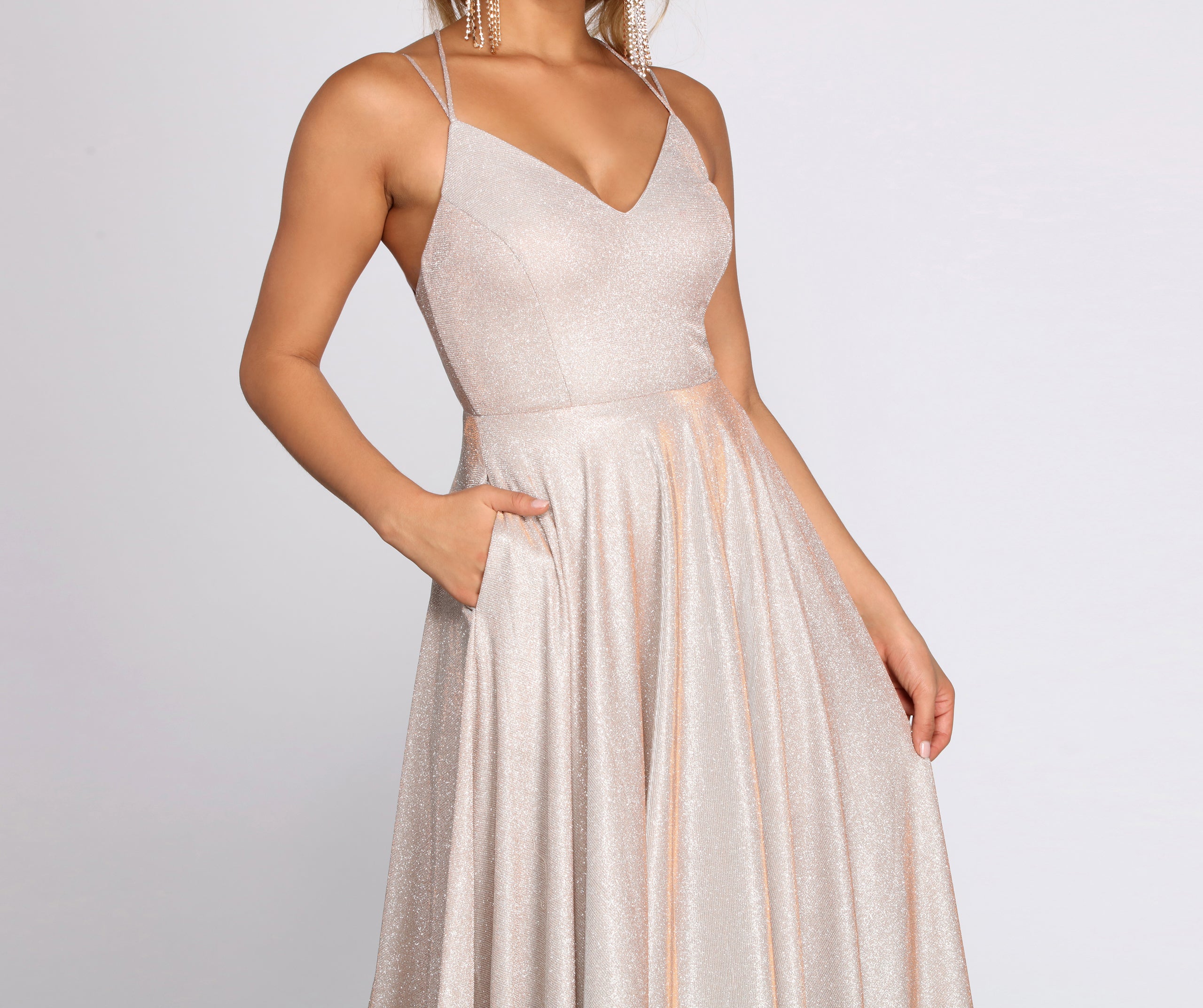 Elana Glitter A-Line Dress