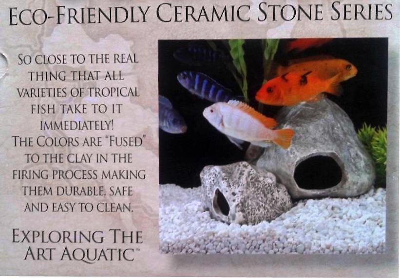 Underwater Galleries Assorted Cichlid Aquarium Stone Caves， 2 count box