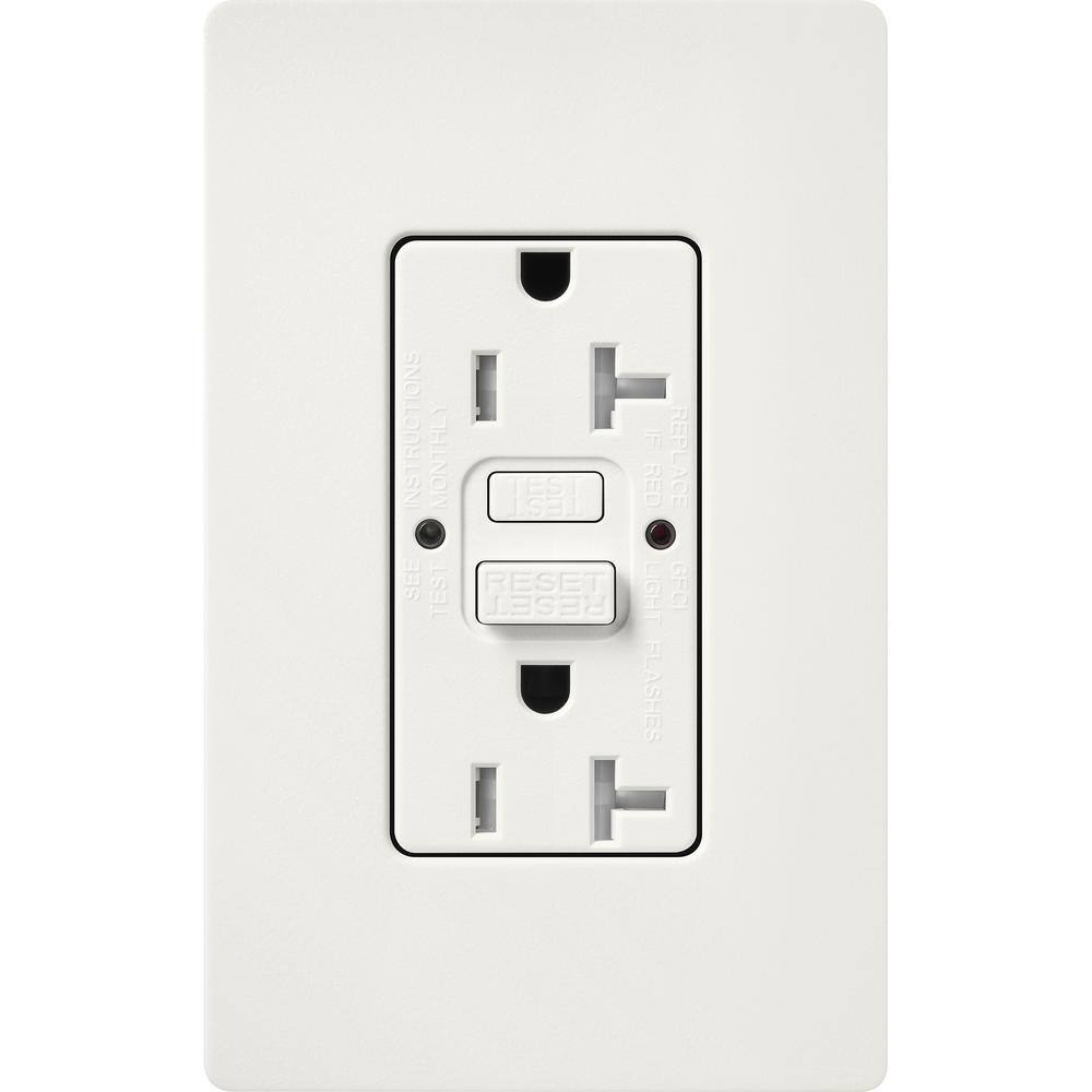 Lutron Claro 20-Amp Tamper Resistant Duplex Receptacle Architectural White (SCR-20-GFST-RW) SCR-20-GFST-RW