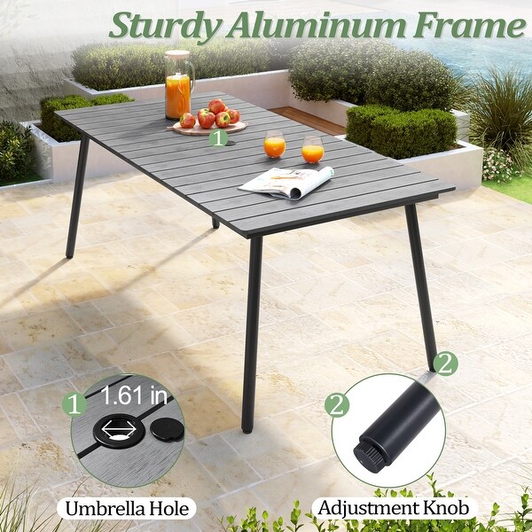 VredHom Outdoor Patio Aluminum Dining Table