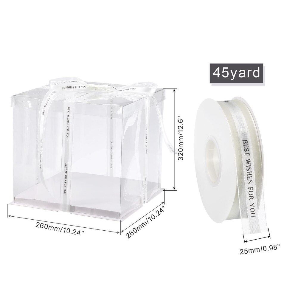 Clear Cake Box with Ribbon  5Pcs 10\