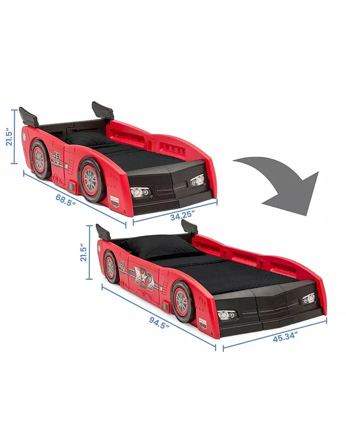 Delta Children Grand Prix Race Car Toddler and Twin Bed