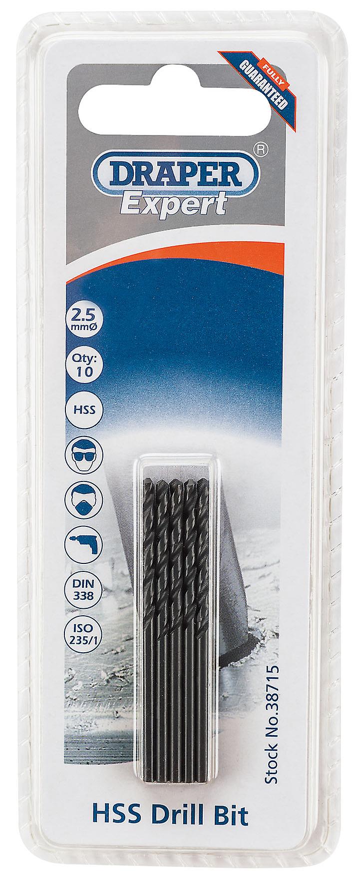 Draper 38715 Expert 2.5mm HSS Drills Card Of 10