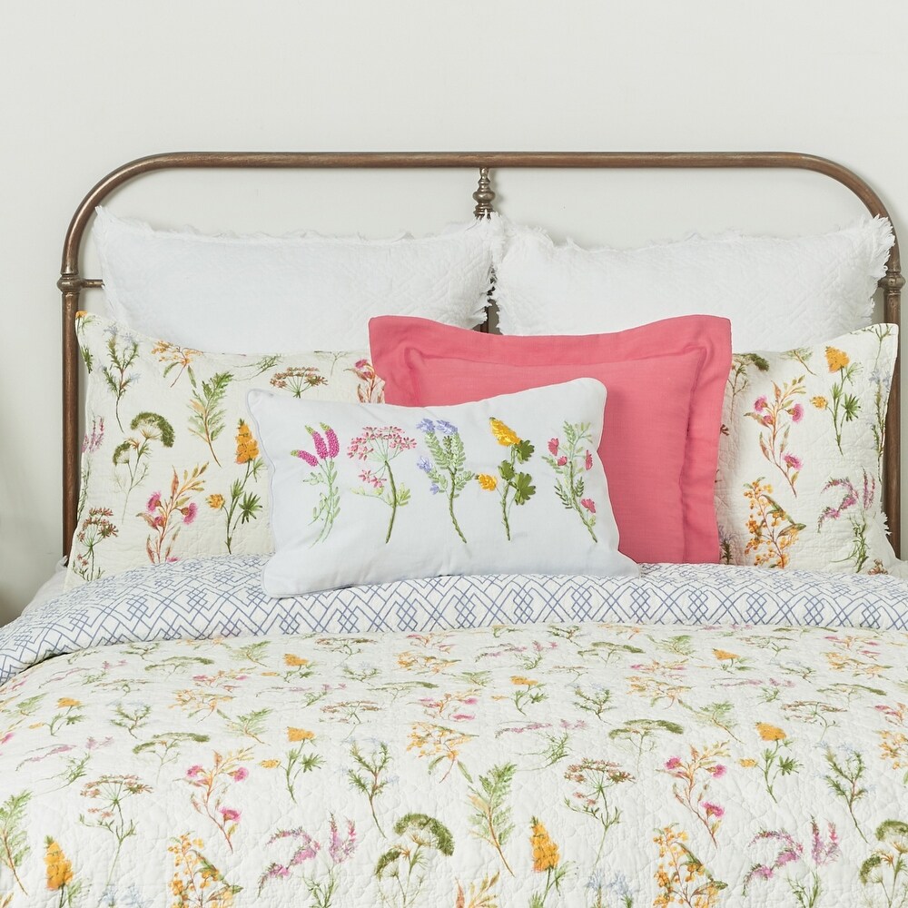 Genevieve Floral Botanical Twin Quilt Set