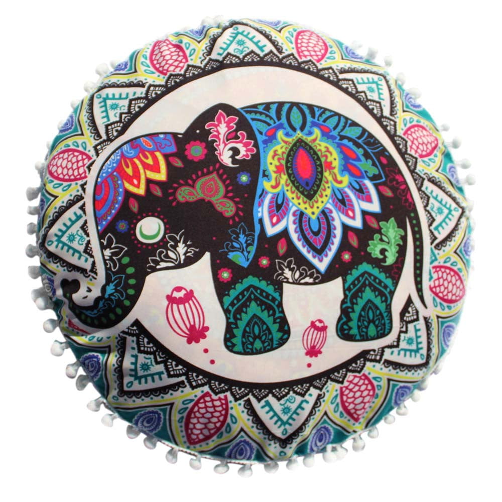 Toyfunny Indian Mandala Pillows Round Bohemian Home Cushion Pillows Cover Case Cushions