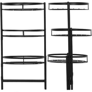 Sunnydaze Decor 22 in. Black Iron 3-Tiered Plant Stand (2-Pack) HMI-729