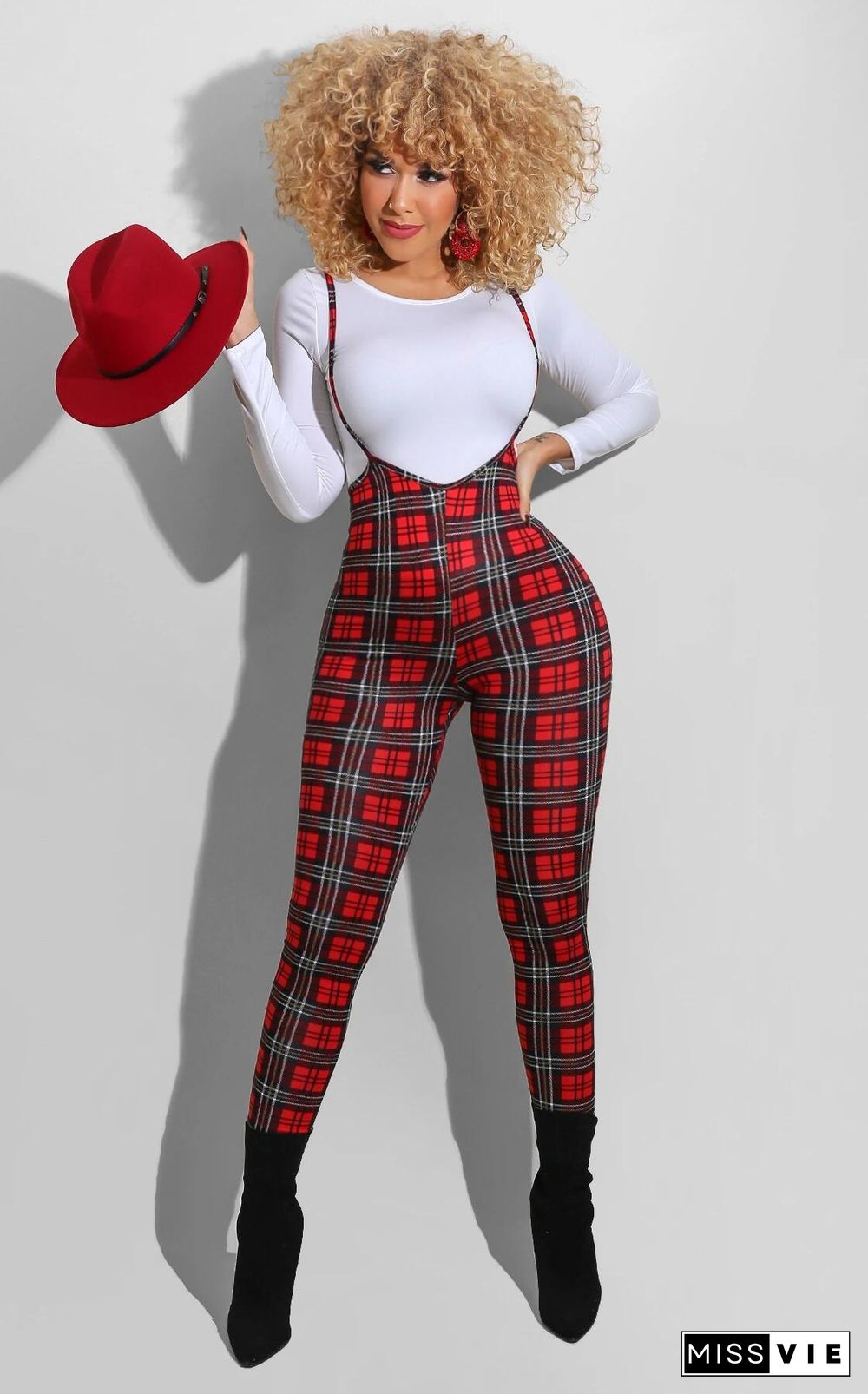 Retro Autumn Long Sleeve T-shirt Suspender Straps Bottoms Suit