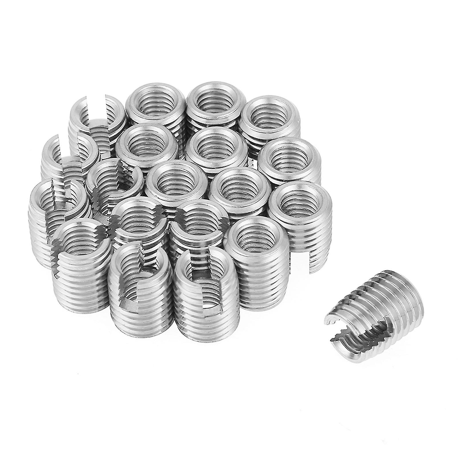 20pcs Stainless Steel SUS303 Self Tapping Slotted Screw Thread Insert M8 x 15mm