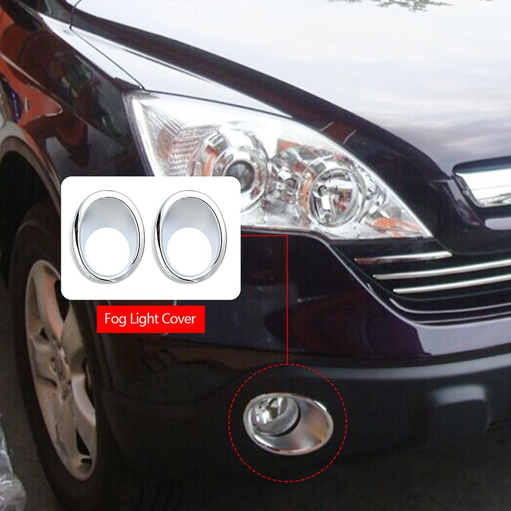 Born Pretty 2pcs Front Bumper Fog Light Trim Foglight Lamp Cover Reflective Sticker Decor Abs Chrome Styling For Honda Cr-v Crv 2009 - 2007