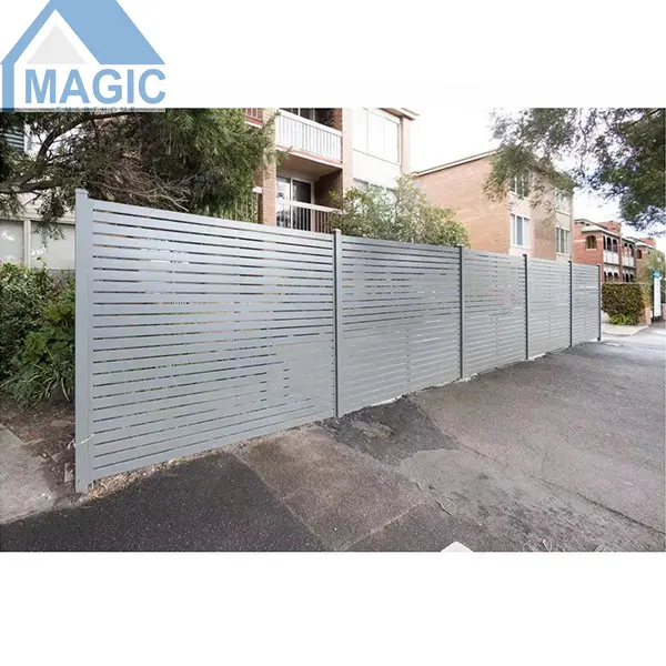 Factory supply high quality decorative powder coated DIY slats privacy metal aluminum wall fence panels