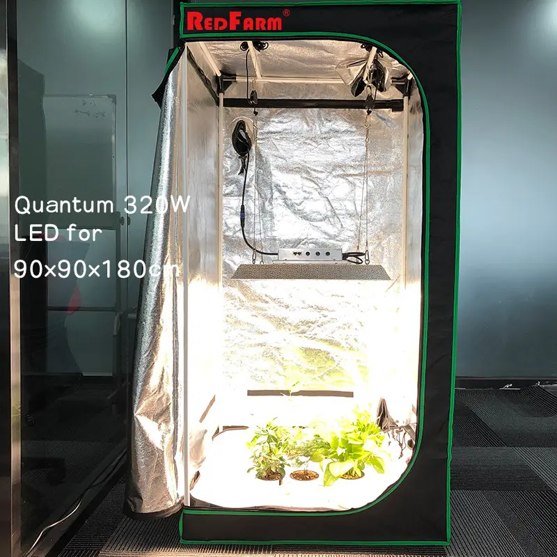 Hydroponic indoor garden 600D grow box 60x60cm 90x90cm 120x120x200cm redfarm LED light grow box complete kit