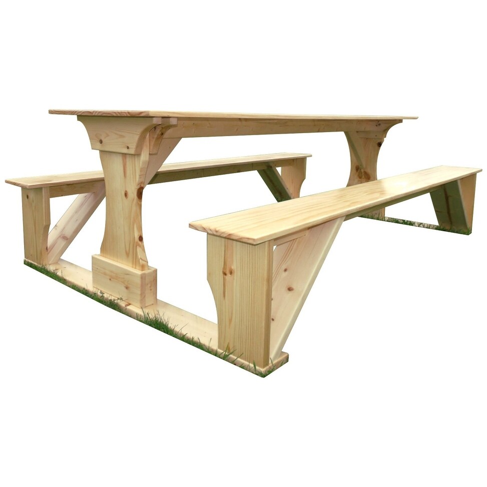 Outdoor 6' Cedar Panel Picnic Table   6 Foot
