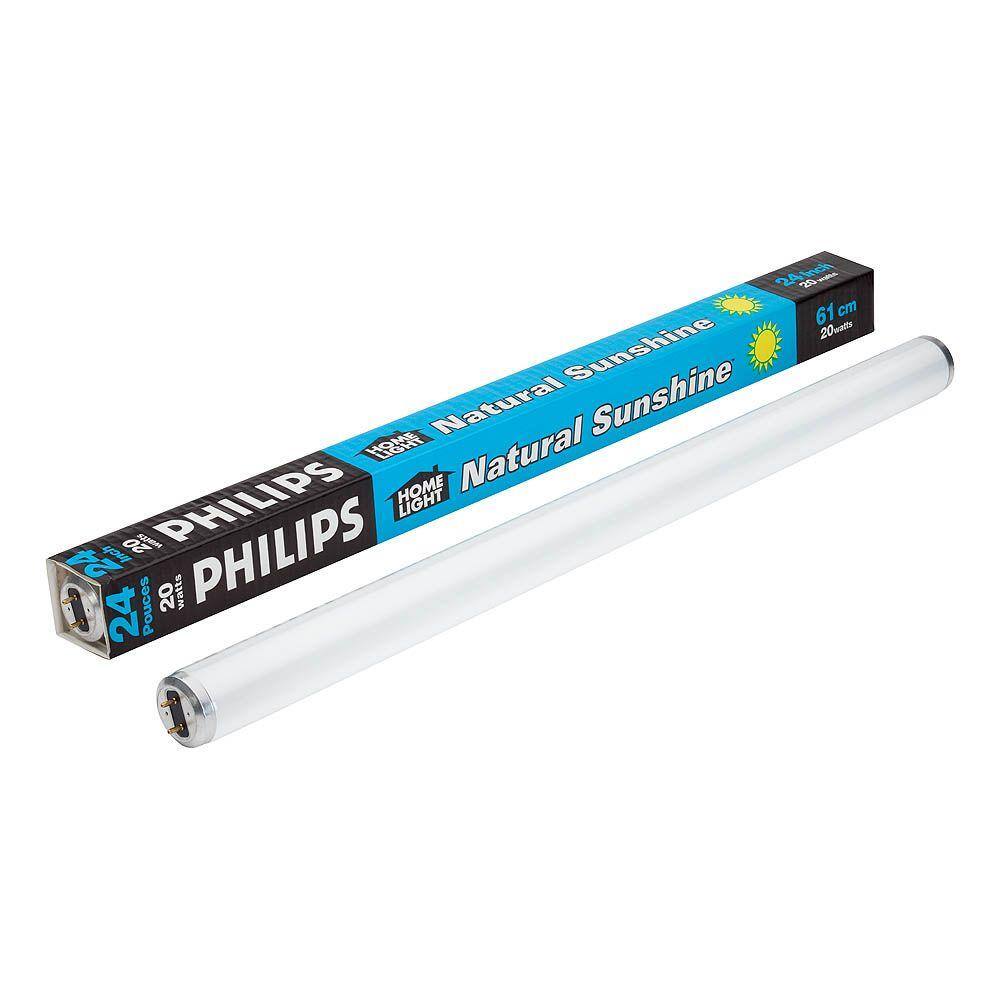 Philips 20-Watt 2 ft. T12 Linear Fluorescent Tube Light Bulb Natural Light (5000K) (1-Pack) 543488