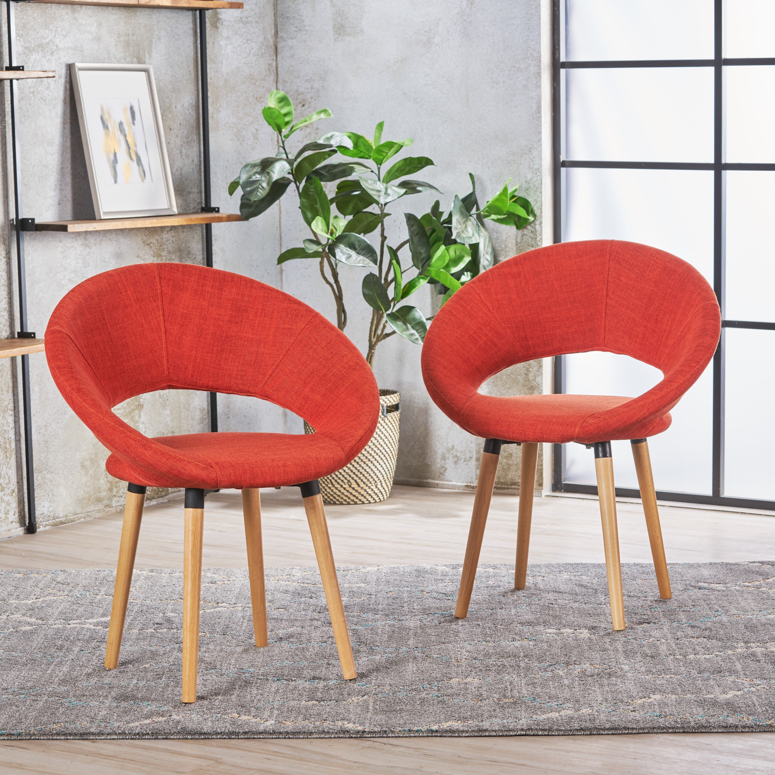 Kagan Fabric Modern Dining Chair (Set of 2)