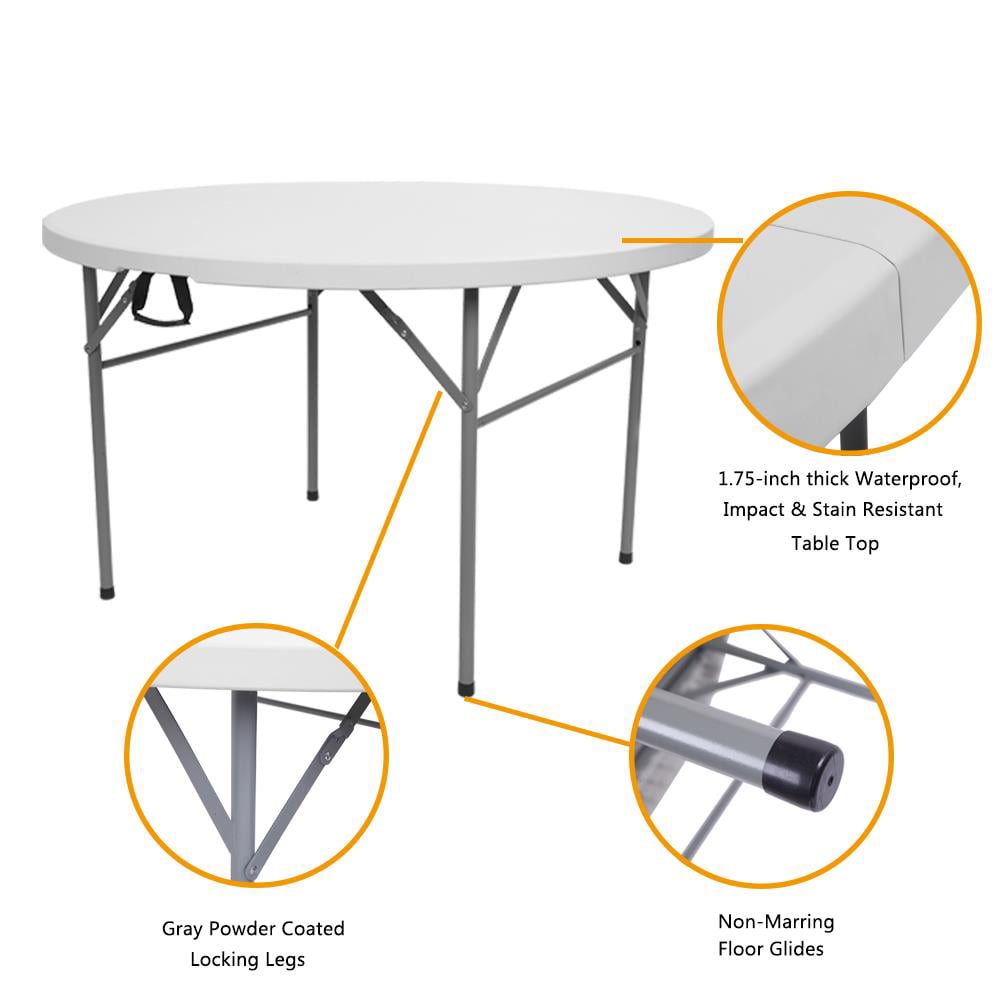 GoDecor Portable 48" Round Plastic Folding Table