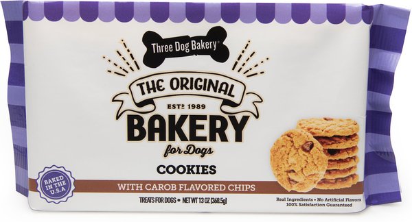 Three Dog Bakery Cookies with Carob Flavored Chips Dog Treats