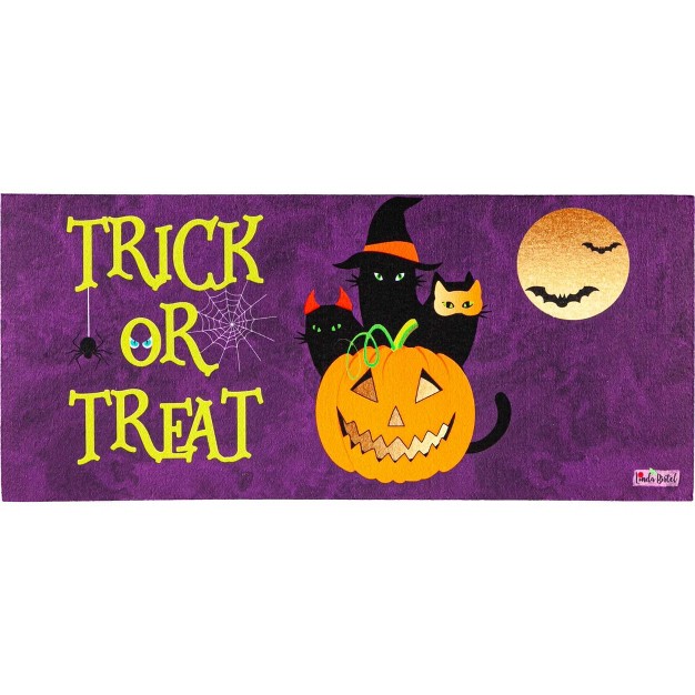 Home amp Garden Spooky Trick Treat Switch Mat One Insert Mat 25 Inches Sassafras Halloween 431990bl Rubber Orange