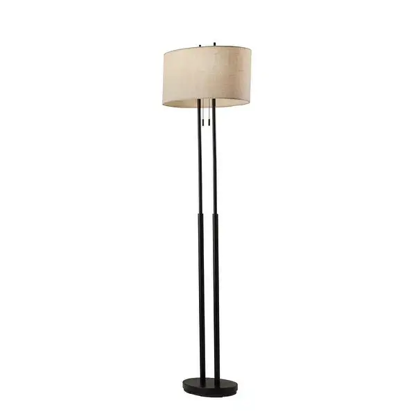 Strick and Bolton Lissie Brushed Steel Double Socket Floor Lamp