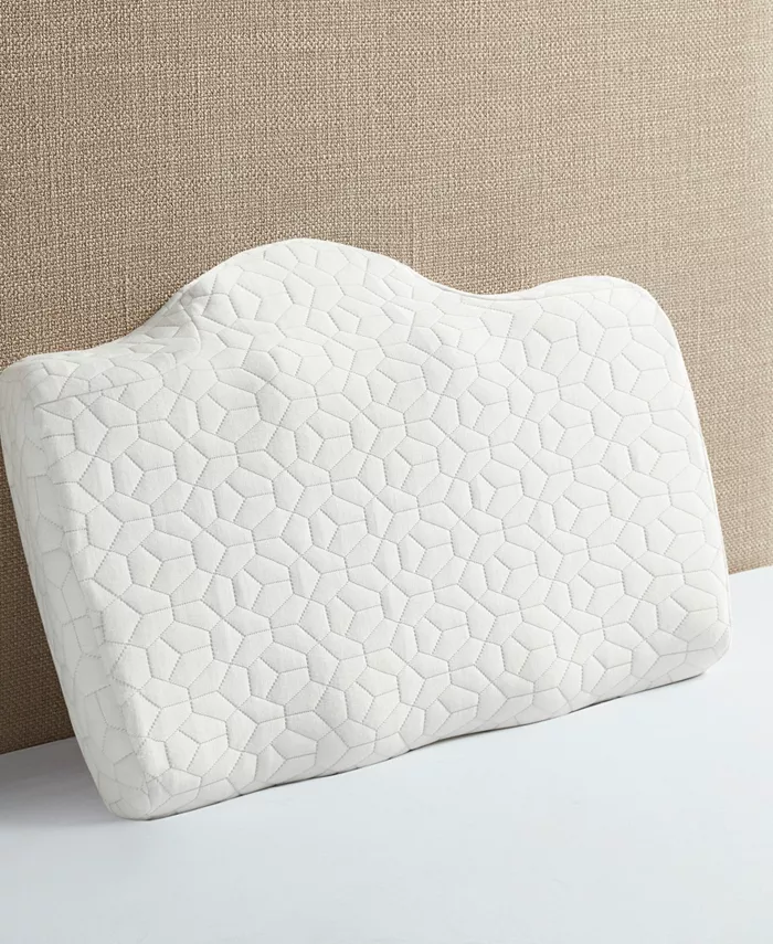 Sleep Philosophy Cooling Removable Rayon from Bamboo Cover Foam Pillow， Contour 22.5