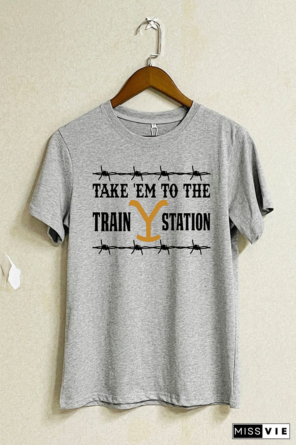 Take 'Em To The Train Station Short Sleeve Graphic Tee Wholesale