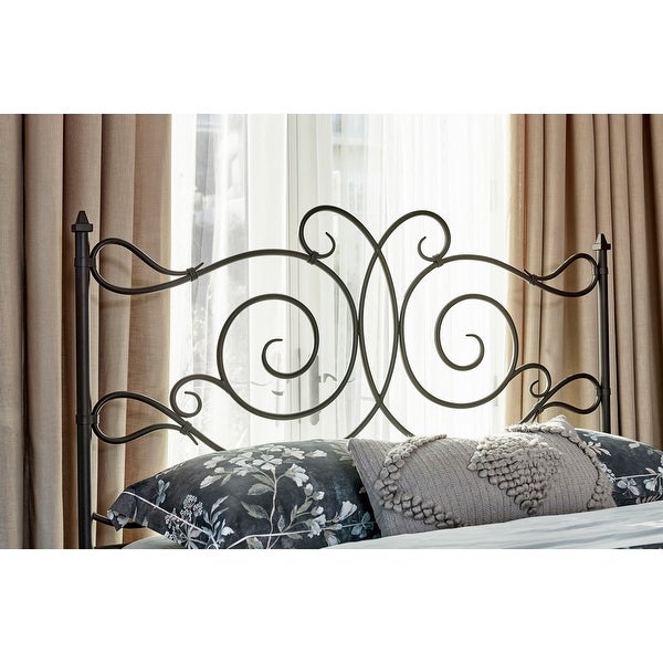 Yarborough Dark Bronze Scroll Headboard - - 33990126