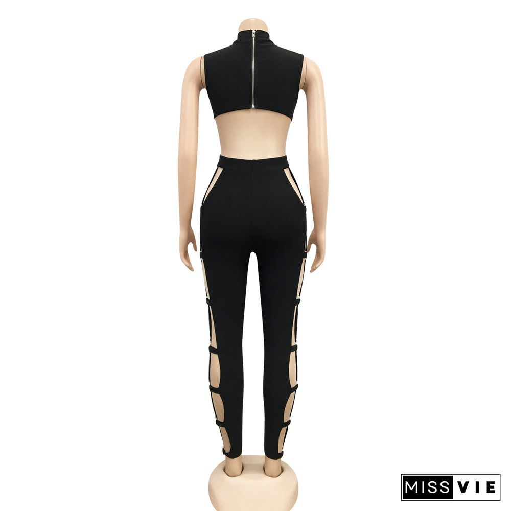 Women's Side Hollowed-out Backless Nightclub Jumpsuit