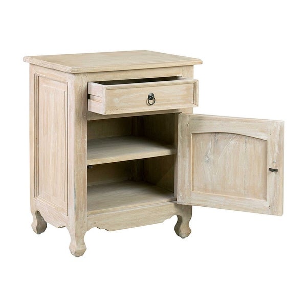 Distressed Mindi Wood Bedside Table