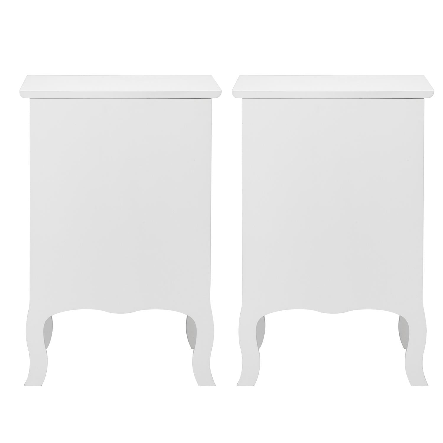 SamyoHome 2 PCS White Nightstand,End Table with 2-Drawer,Wooden Bedside Table Night Table,Bedroom Furniture Nightstand,Country Style