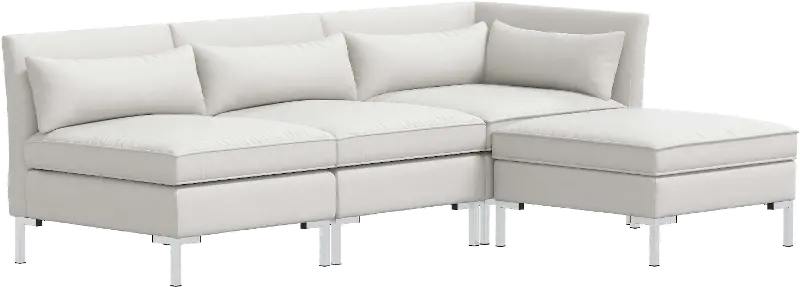 Jackson Velvet Light Gray 4 Piece Sectional - Skyline Furniture