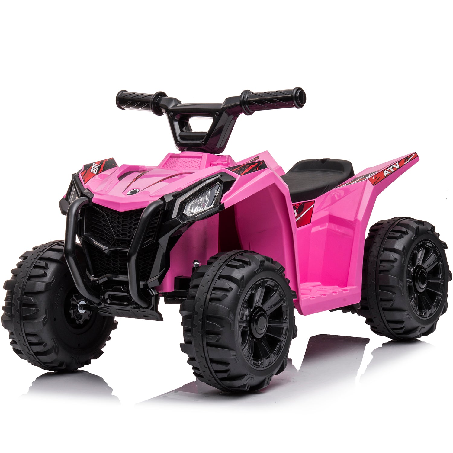 uhomepro 6V Kids Electric ATV 4 Wheels Ride On Cars Toy for Girls Boys, Pink