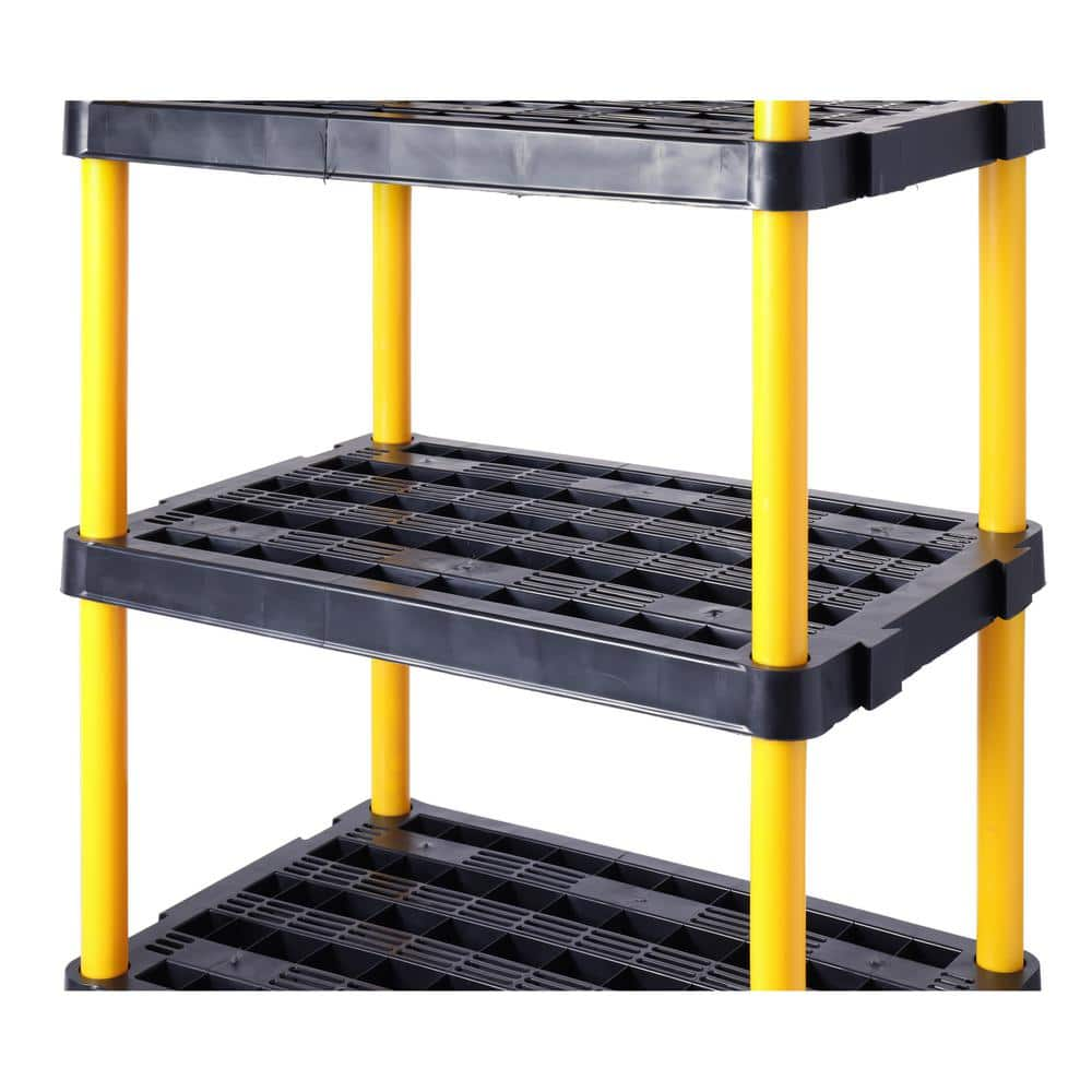 GRACIOUS LIVING Black 6-Tier Plastic Garage Storage Shelving Unit (24 in. W x 36 in. H x 12 in. D) 91090-1C-16