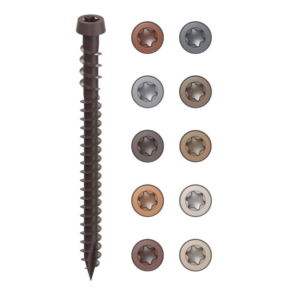 CAMO #10 2-12 in. Dark Brown Star Drive Trim-Head Composite Deck Screw (100-Count) 0349050