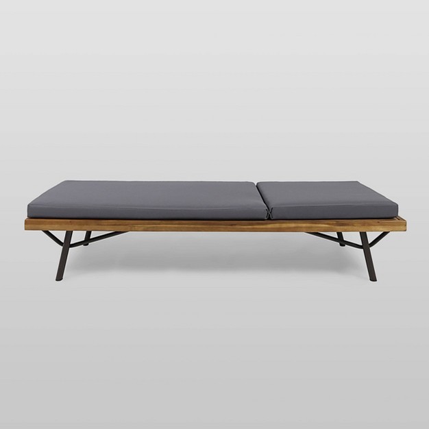 Canoga 2pk Acacia And Eucalyptus Chaise Lounge Teak dark Gray Christopher Knight Home