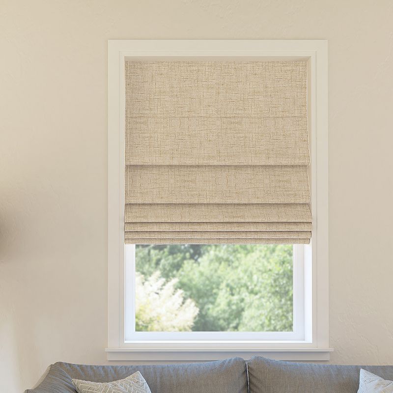 Sun Zero Somerton Textured 100% Blackout Cordless Roman Shade 64 Length