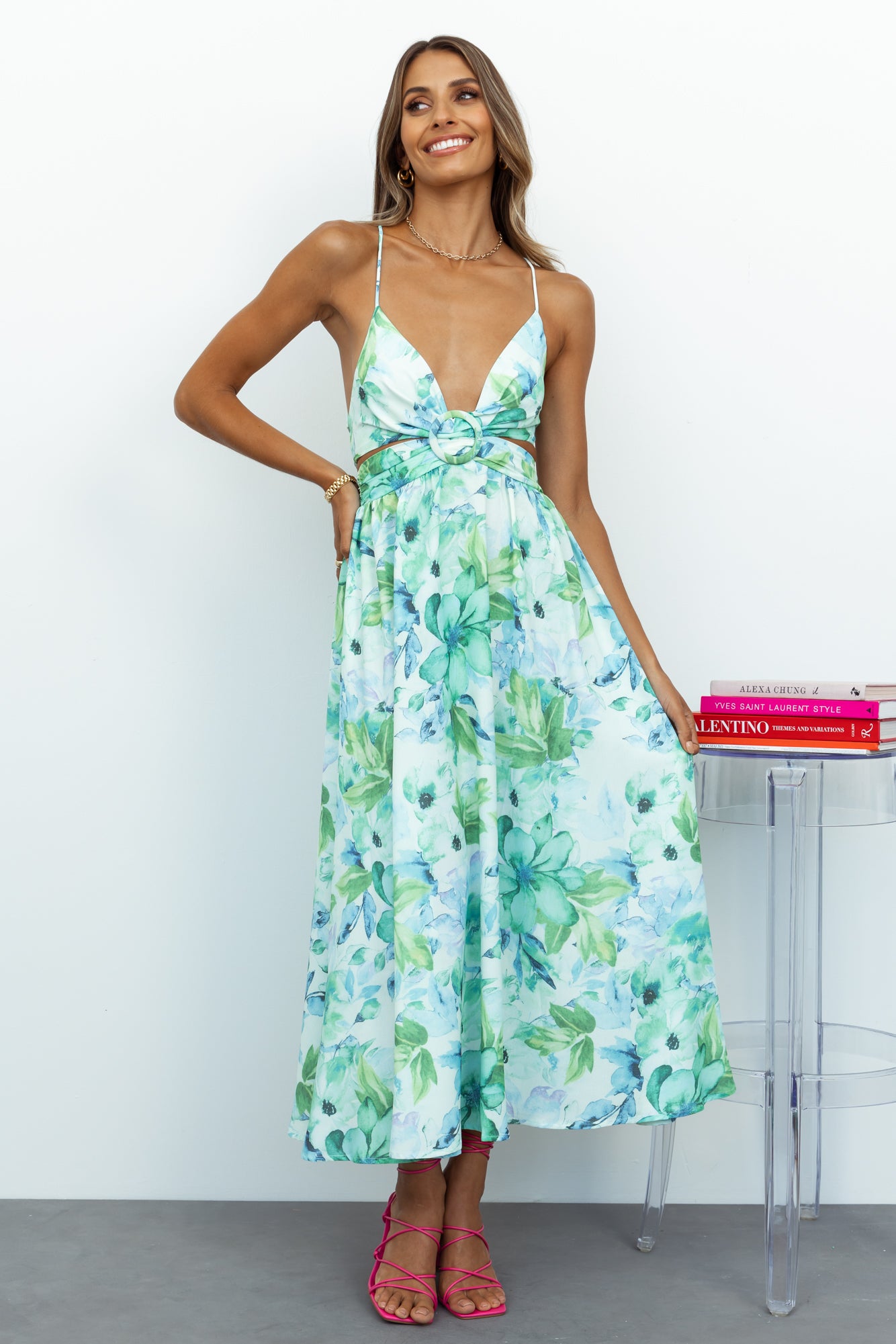 Waiting In The Sun Midi Dress Aqua