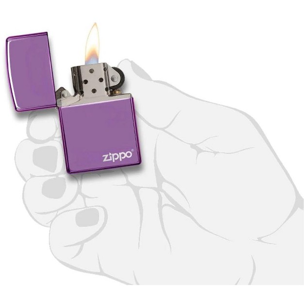 Zippo Classic High Polish Purple Zippo Logo Windproof Lighter