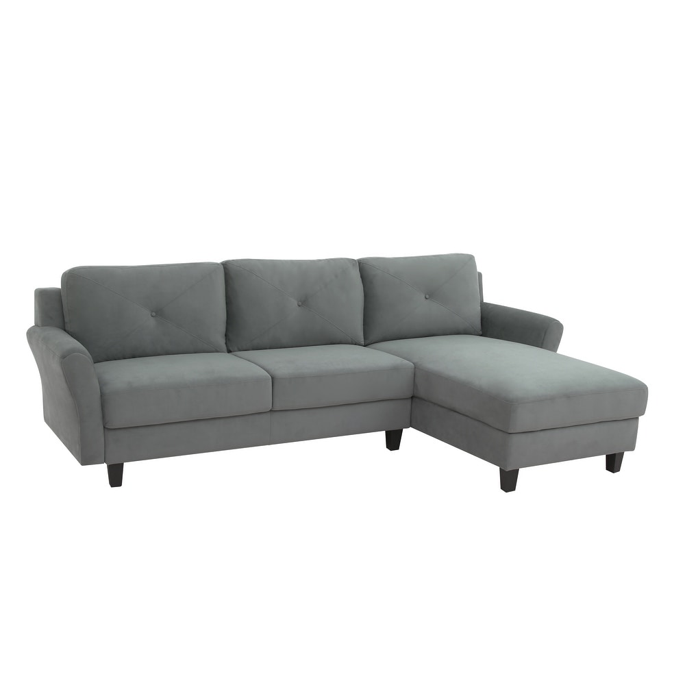 iLounge Harvard Microfiber Sectional Sofa with Rolled Arms