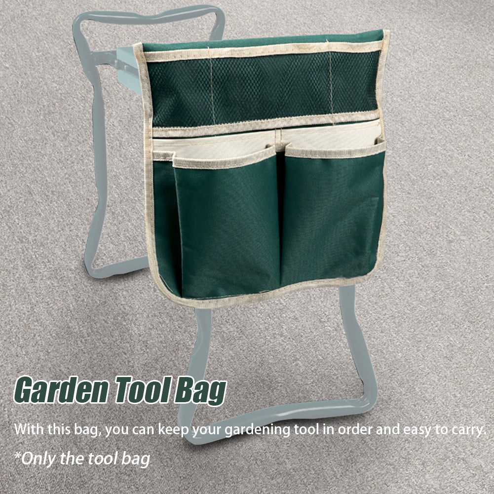 Garden Kneeler Tools Bag Garden Stool Storage Bag Gardening Kneeling Chair Bag Oxford Cloth Storage Bag for Garden Kneeler Seat, Only Tool Bag