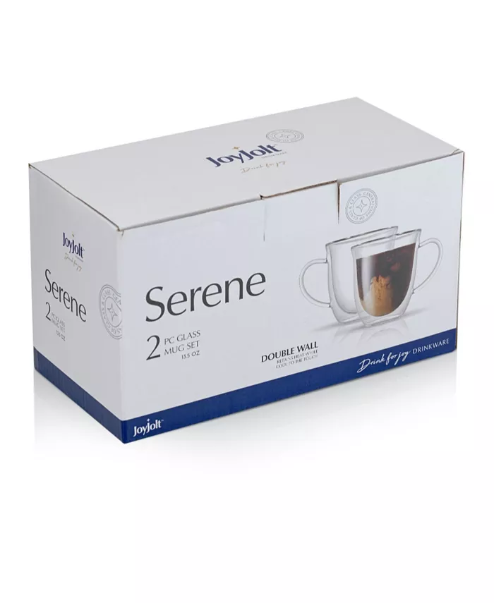 JoyJolt Serene Double Wall Coffee Mugs Set of 2