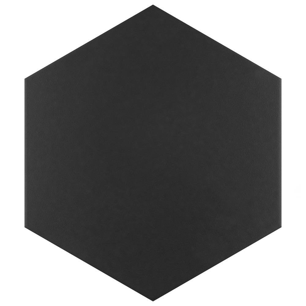 Merola Tile Apini Hex Matte Black 9 in. x 10-12 in. Porcelain Floor and Wall Tile (7.14 sq. ft.Case) FEGAPXMBK