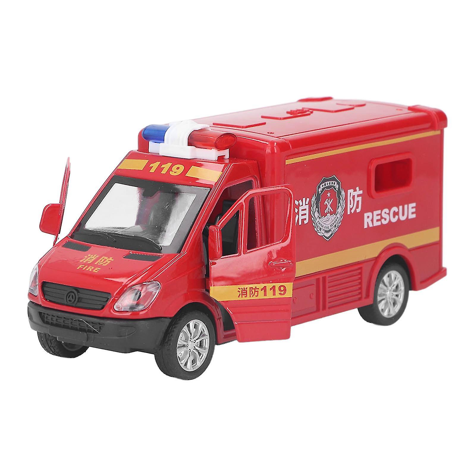 Fire Truck Simulation Car Model Innovative Sound and Lights Fire Truck Pull Back Toy for Kids Gifts Collection