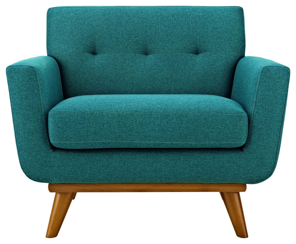 Maeve Teal Upholstered Fabric Armchair   Midcentury   Armchairs And Accent Chairs   by V.S.D Furniture  Houzz