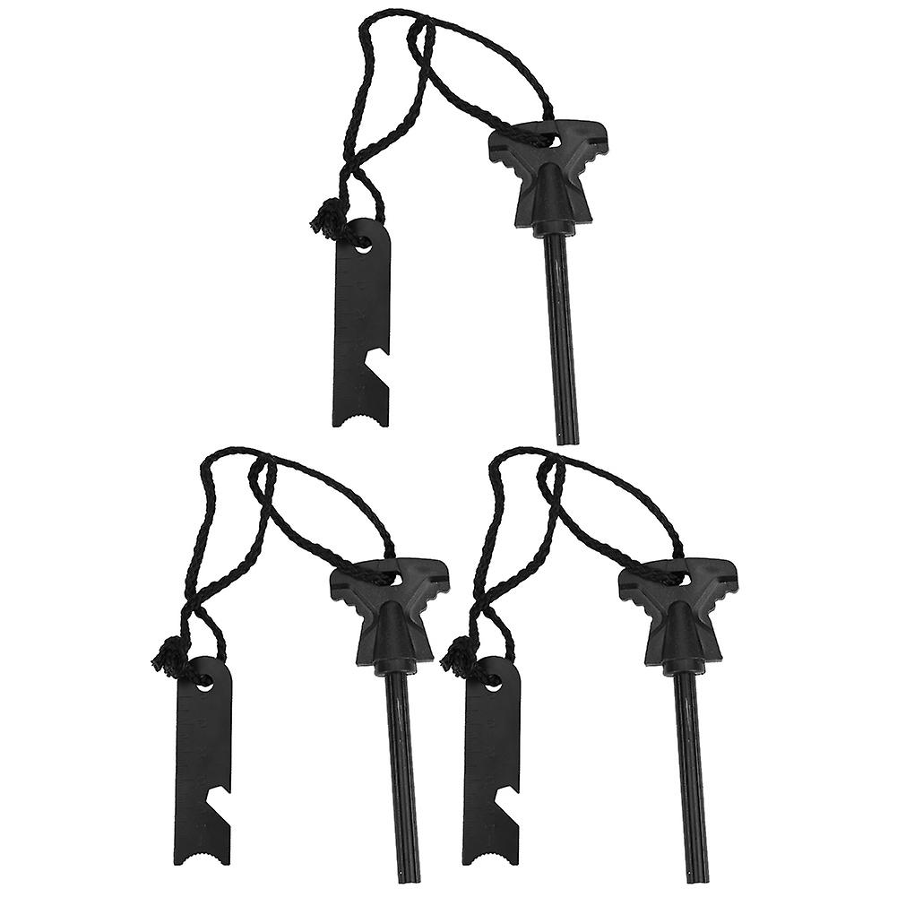 3pcs Camping Sandwich Flint Butterfly Shaped Handle Fire Starter Outdoor Survival Tool