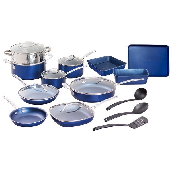 20 Piece Complete Cookware Bakeware Set with Ultra Non-stick 100% PFOA Free Coating-Includes Frying Pans， Saucepans， Stock Pots