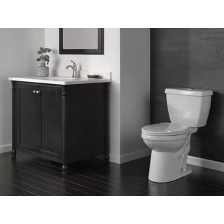 Delta Foundations 2-piece 1.1 GPF1.6 GPF Dual Flush Elongated Toilet in White Seat Included C43913D-WH