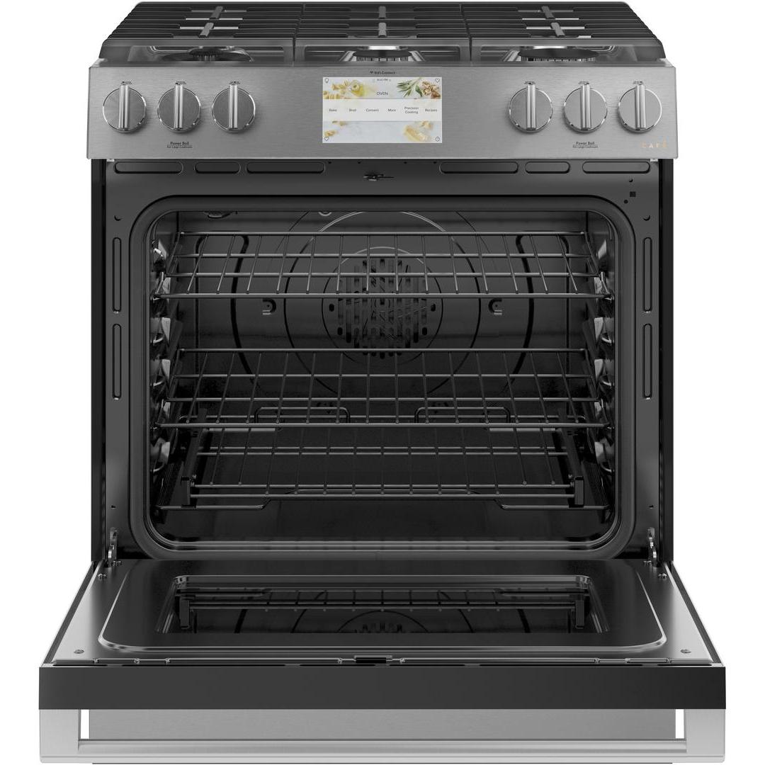 Caf¨¦ 30-inch Slide-in Dual-Fuel Range with Convection Technology CC2S900M2NS5