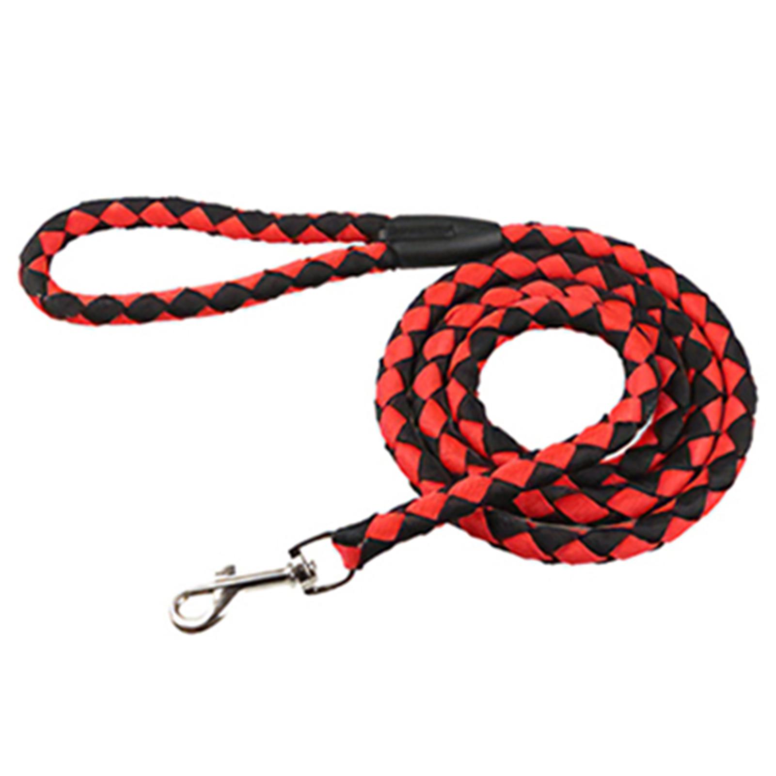 Nylon Dog Leash 5ft Long Walking Dog Rope Metal Clasp Dog Chain Traction Rope For Medium Dog Training Walking Outside Red