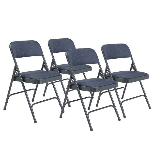 Cushion Double Hinge Indoor Outdoor Dining office Folding Chair Blue 4 Pack