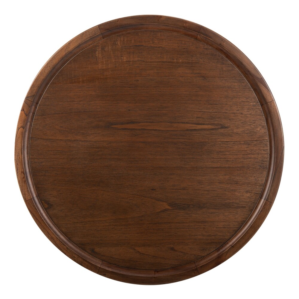 SAFAVIEH Devin Round Pedestal Coffee Table   Dark Oak   28\